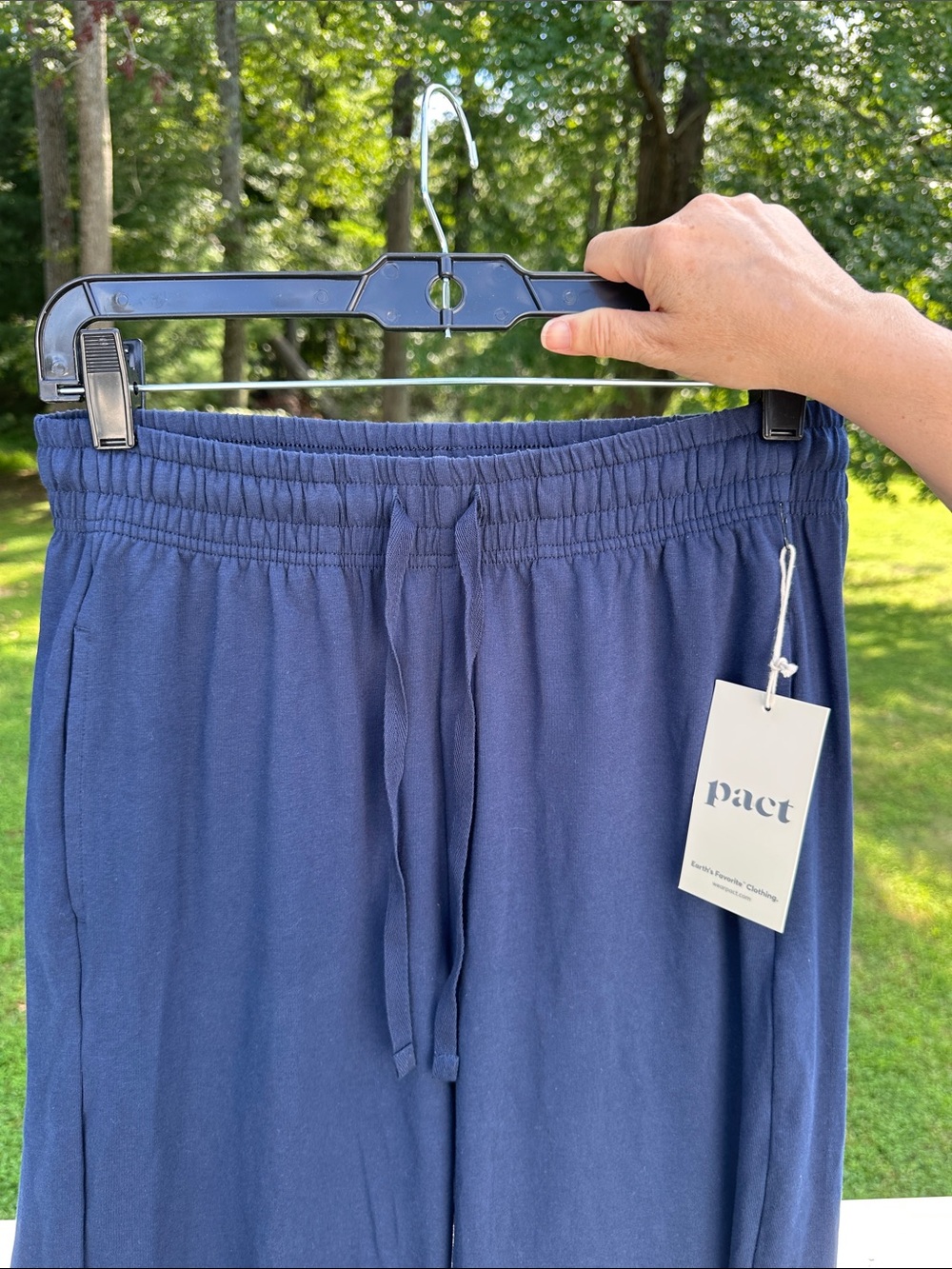 Pact Women’s Luxe Signature Wide Leg Pants Navy Blue Size Small NWT - Picture 3 of 10